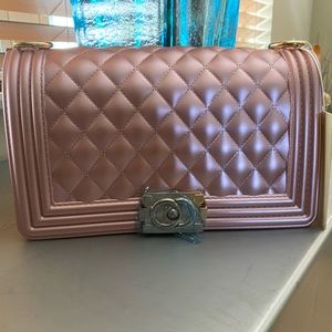 Pink Quilted Jelly Shoulder Bag